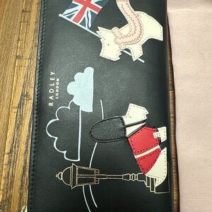 Radley London Black Wallet with Dog and Guard Motif